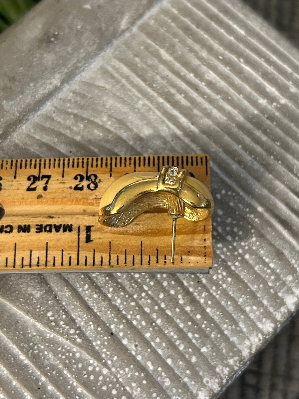 Gold-Tone Yellow Enamel Hoop post-back Earrings with Crystal Accents - Picture 5 of 5